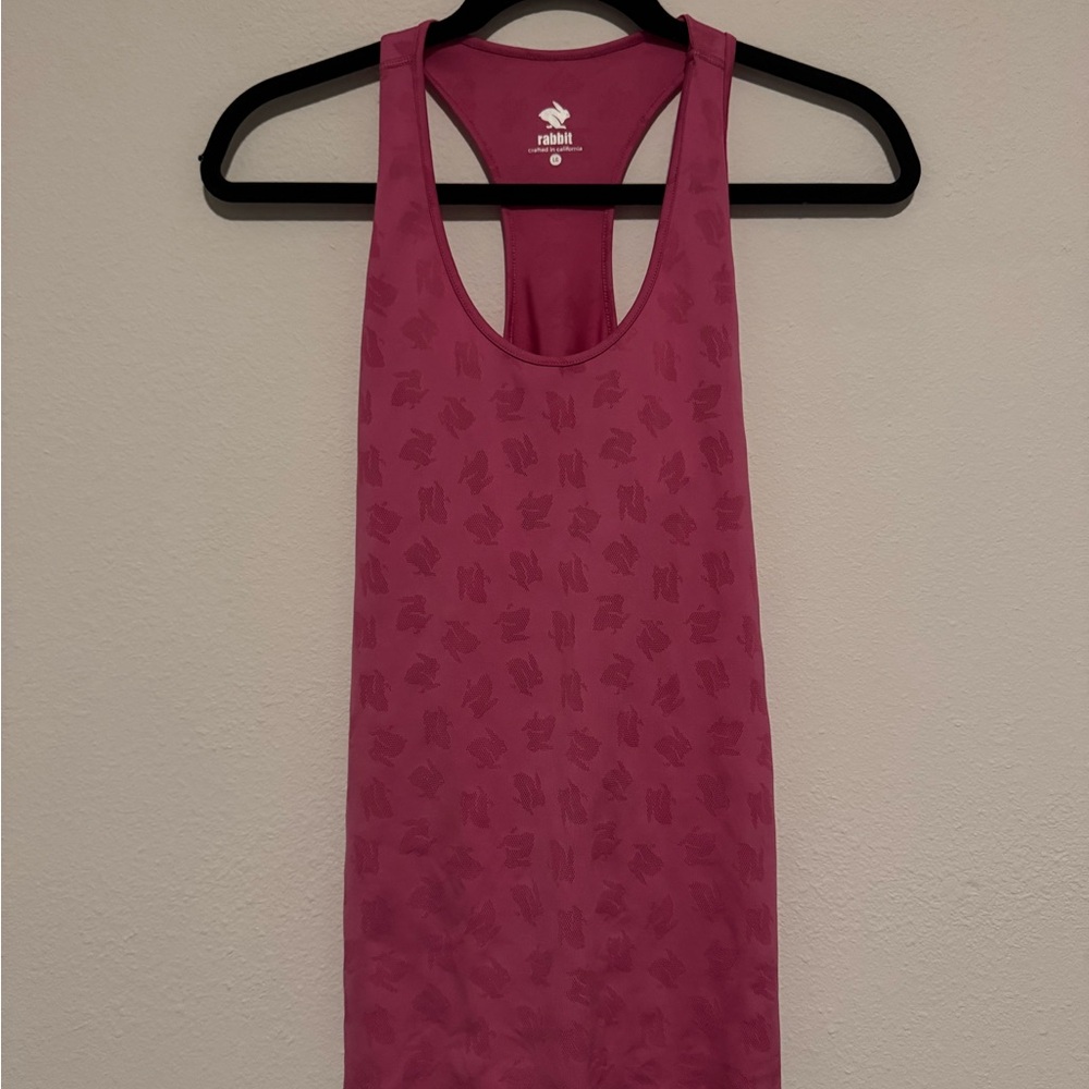 Pink Racerback Tank Top with Rounded Neckline